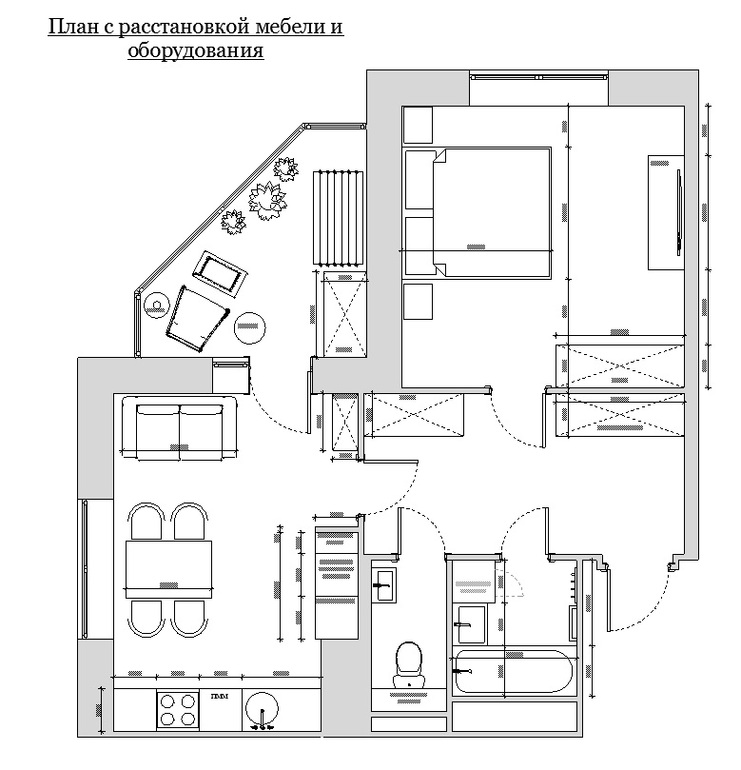 Мебель в плане