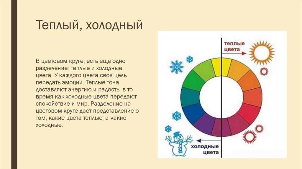 Проект теплые и холодные цвета