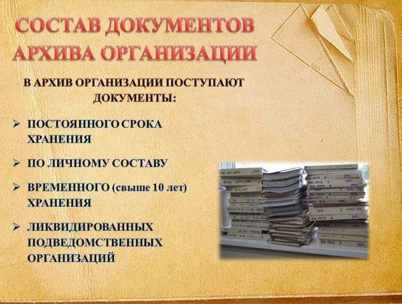 Образец архива организации