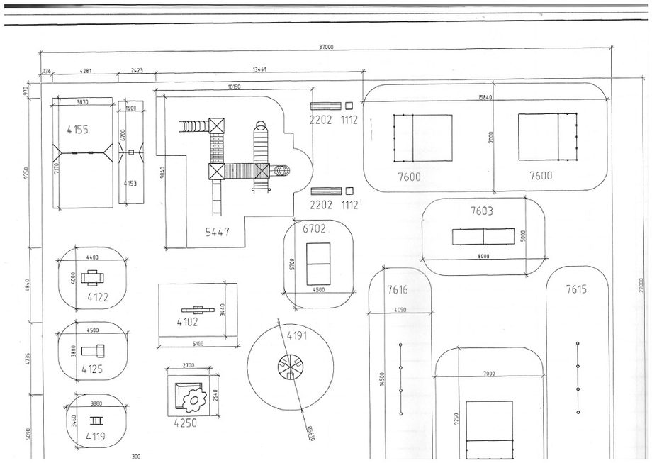 Чертеж детской площадки вид сверху