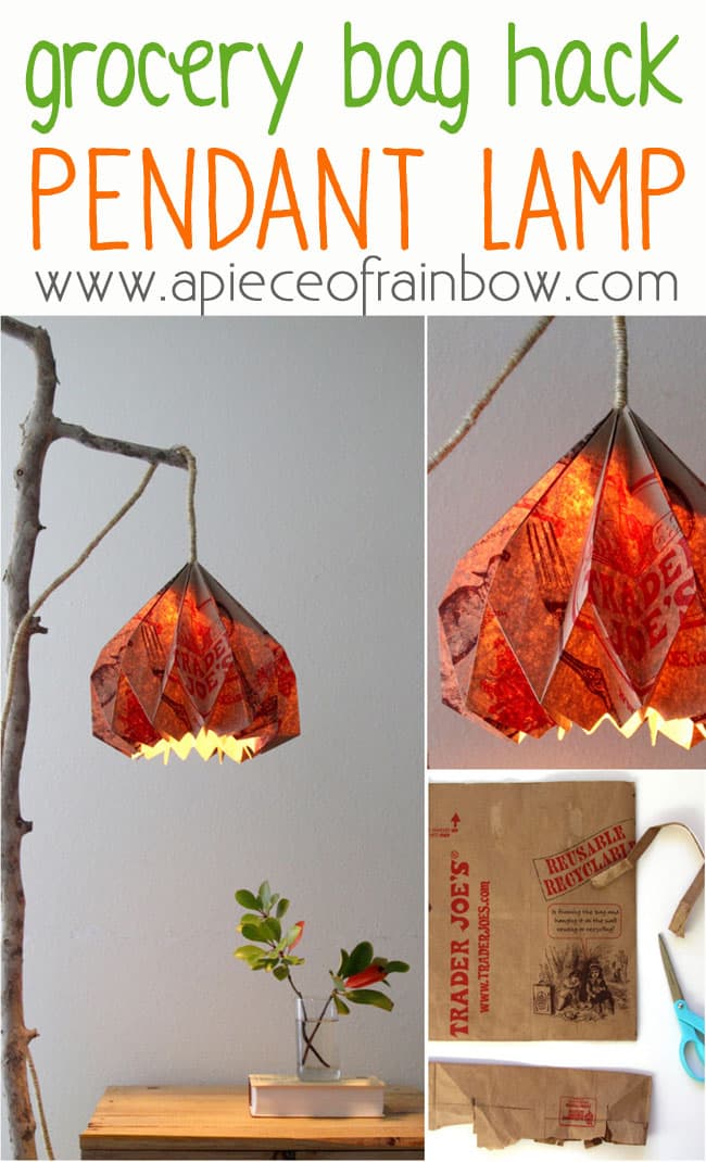 Make grocery bag Origami Lampshade 