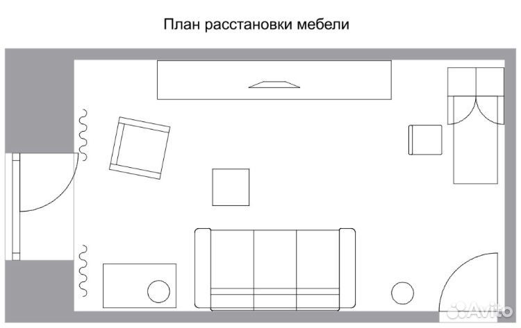 Стандартные размеры гостиной мебели