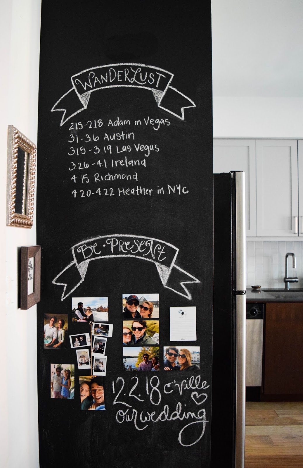 diy photo wall chalkboard