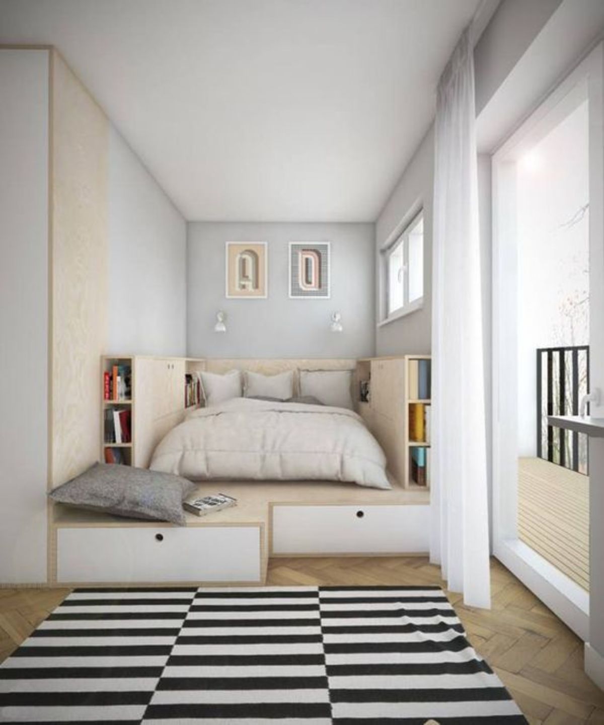 Спальня 2 на 2 метра дизайн