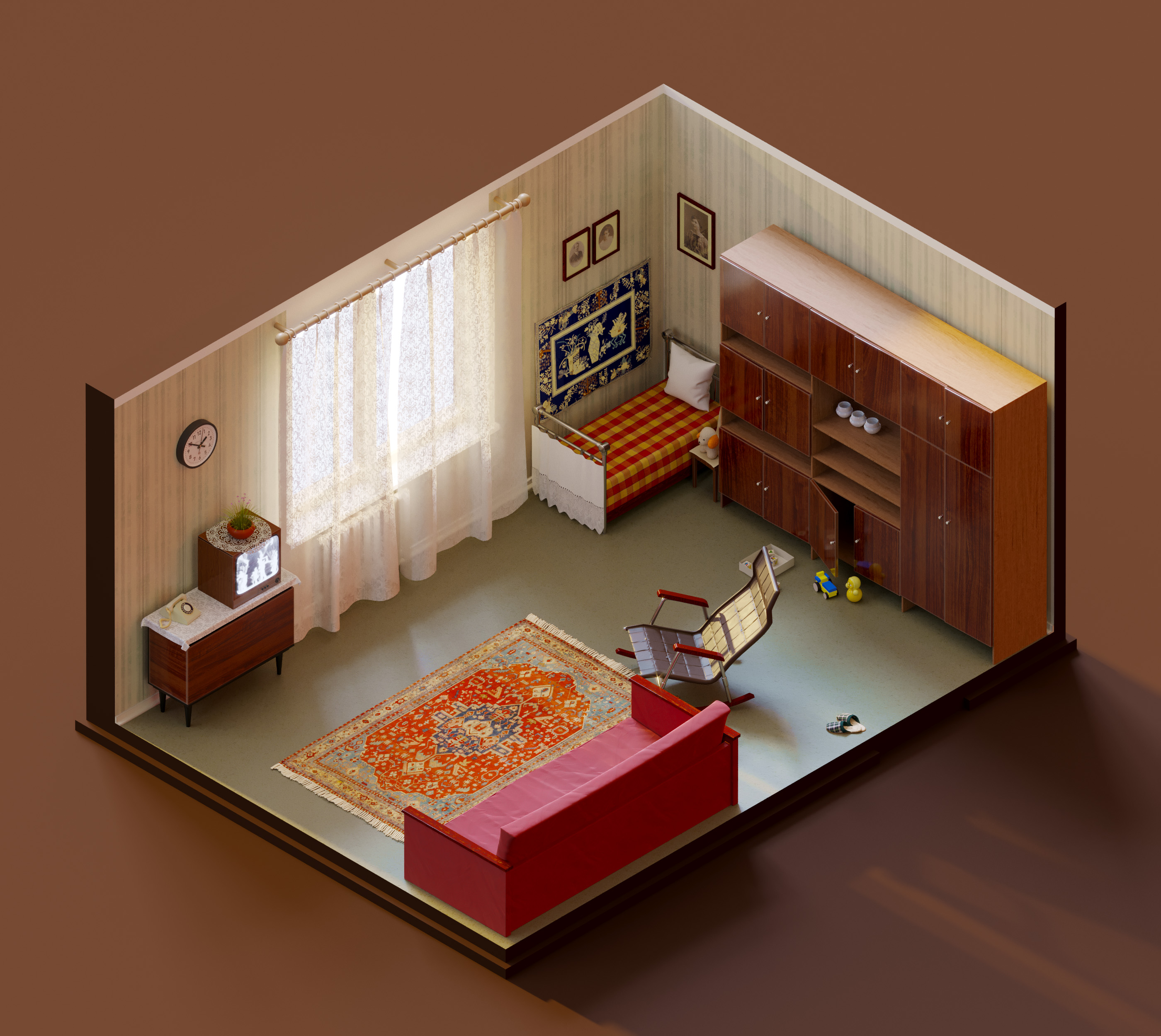 Isometric Room 3d