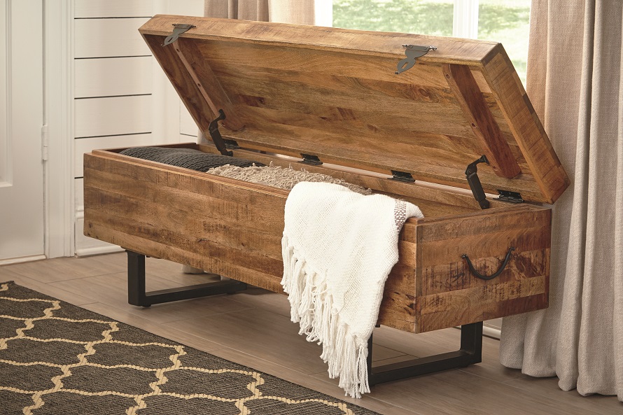 dining room bench in light brown finish