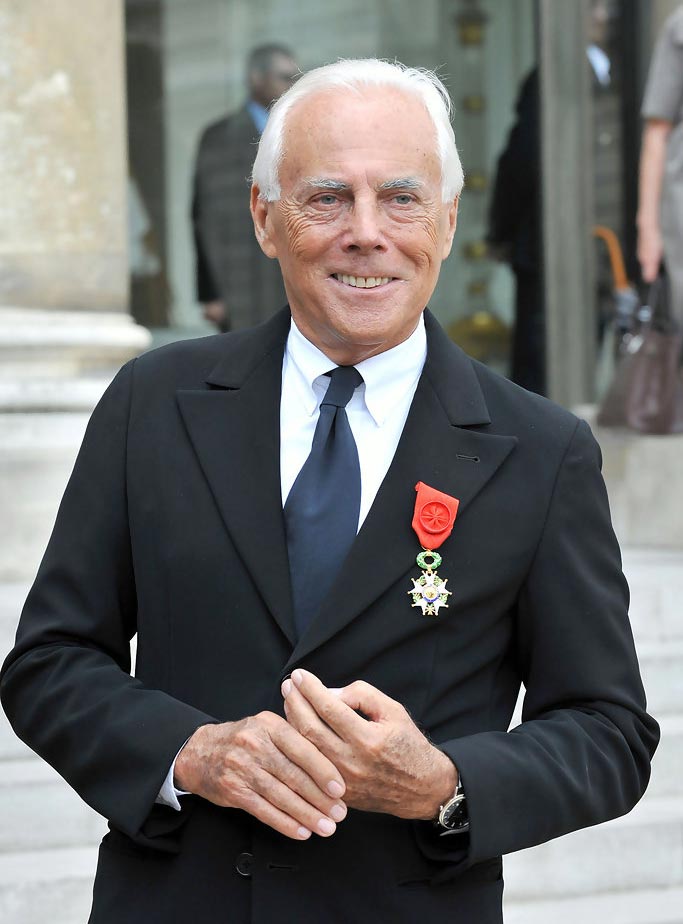 Джоржио Армани с Орденом Почётного легиона