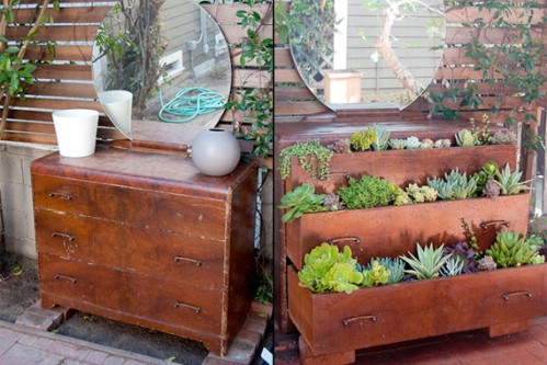 Repurposed Furniture Garden - 40 Genius Space-Savvy Small Garden Ideas and Solutions