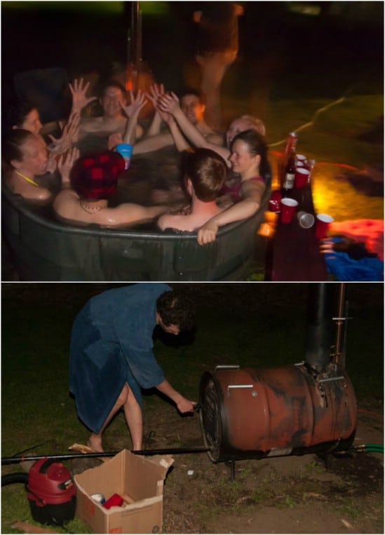 Homemade Steel Barrel Hot Tub