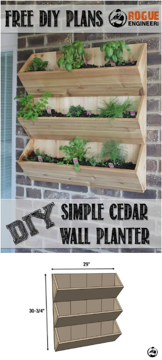 DIY Cedar Wall Planter