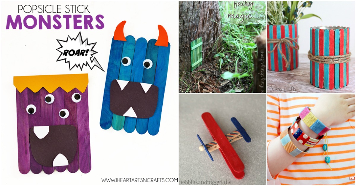 50 Fun Popsicle Stick Crafts for Kids Popsicle stick crafts collage