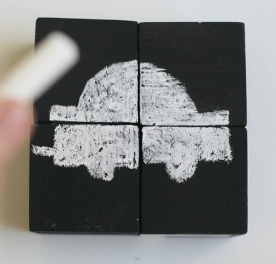 DIY Chalkboard Block Puzzle
