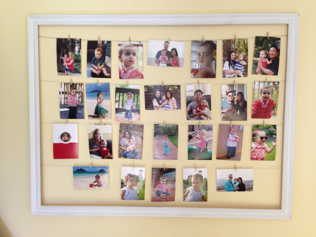 DIY Photo Collage Clothespin Frame