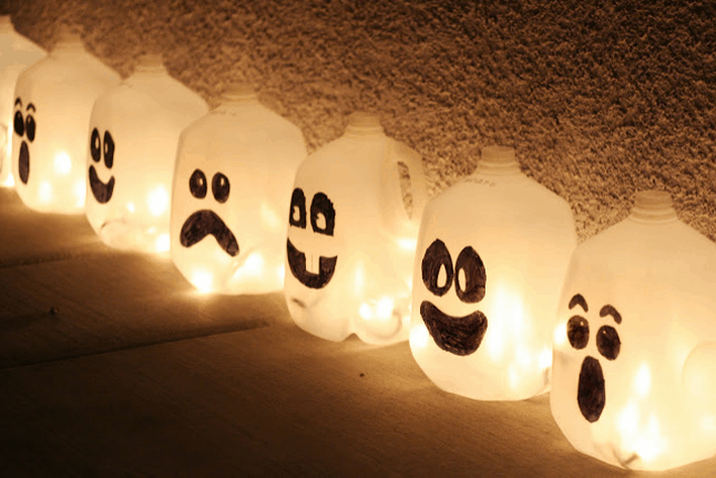Spooky milk jug walkway