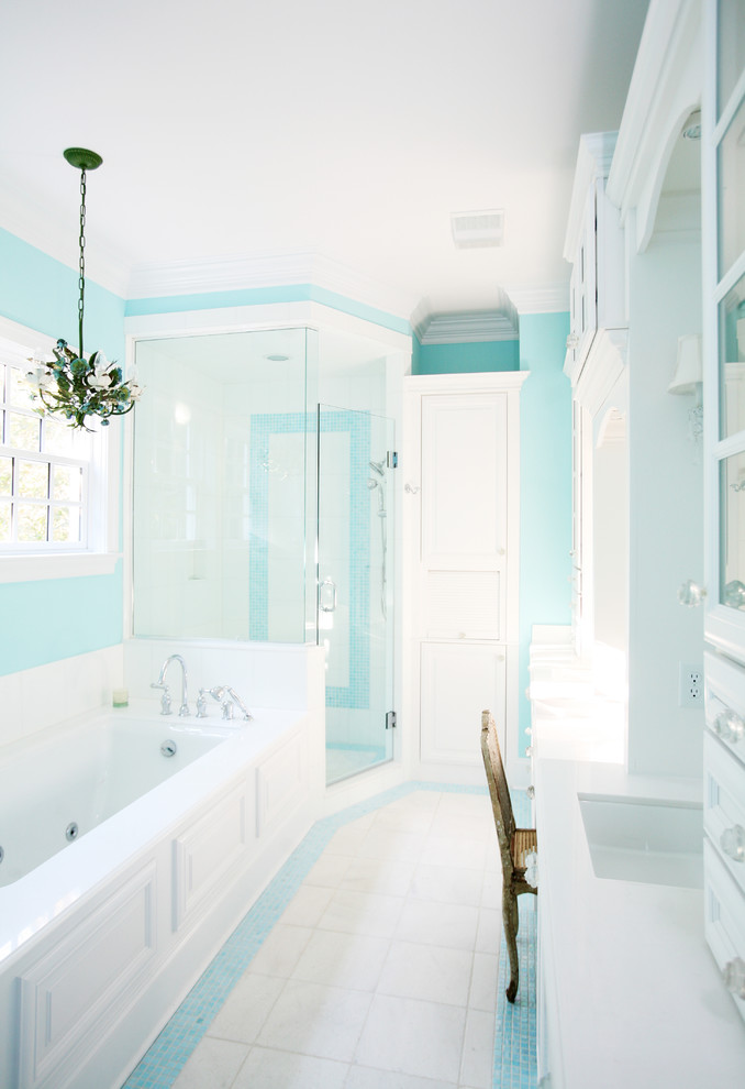 Tiffany blue paint color in bathroom