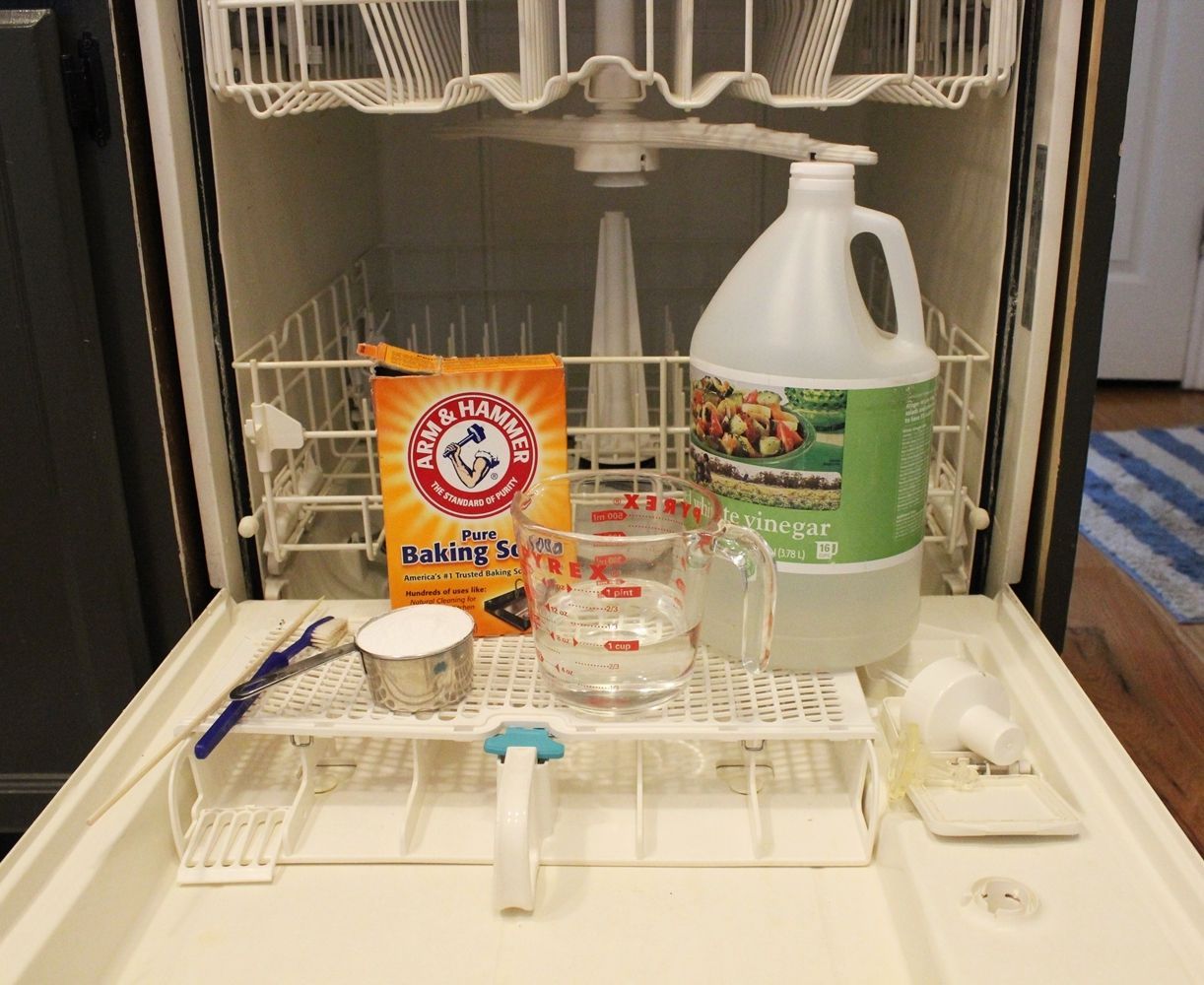 Materials to clean a Dishwasher