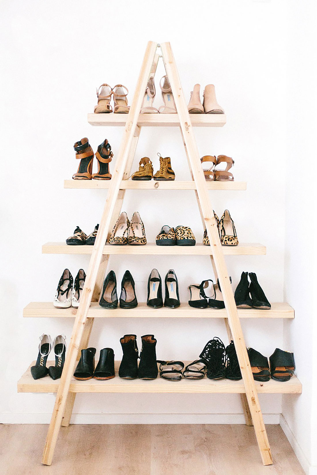 Ladder shoe rack