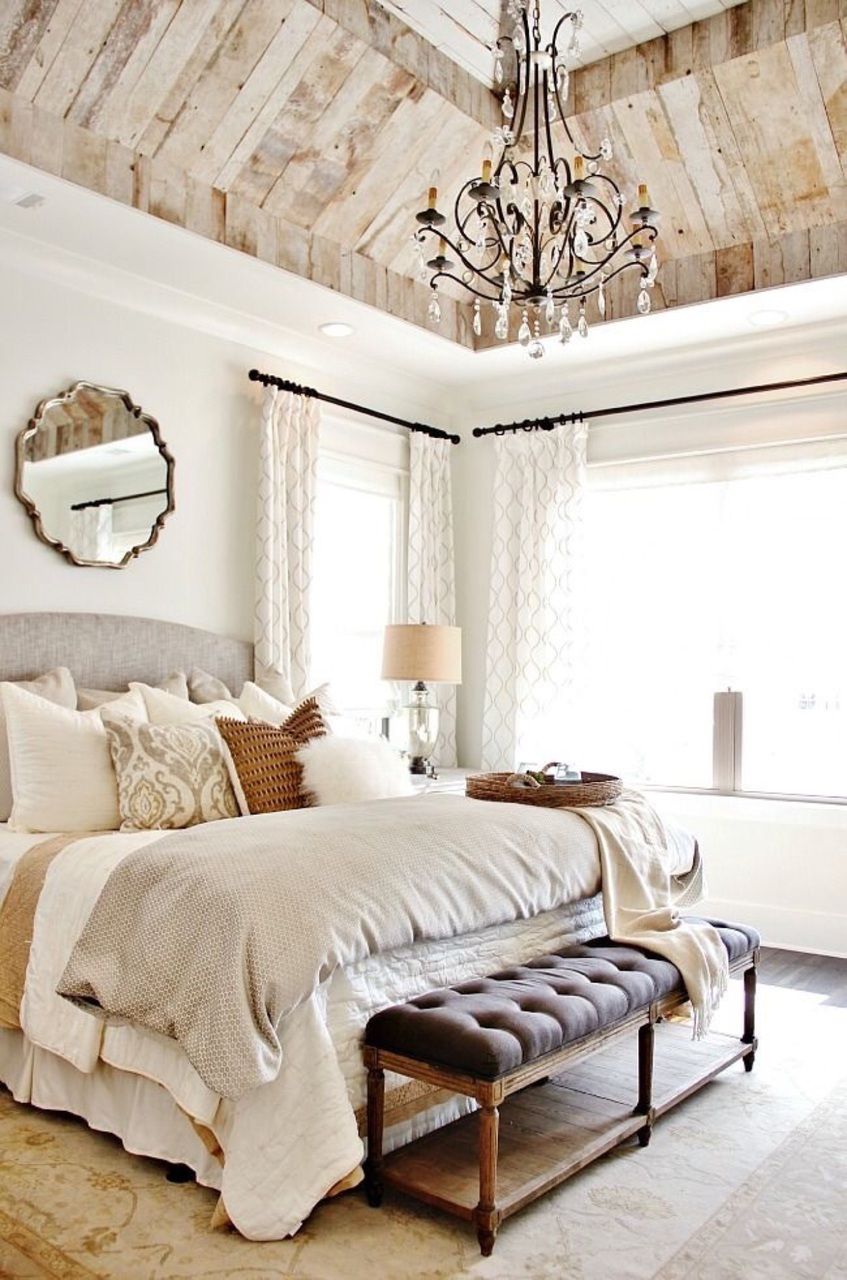 Bedroom chandelier with a feminine touch