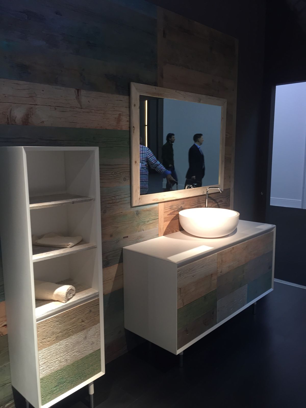 Reclaimed wood turned into luxury wood for bathroom furniture
