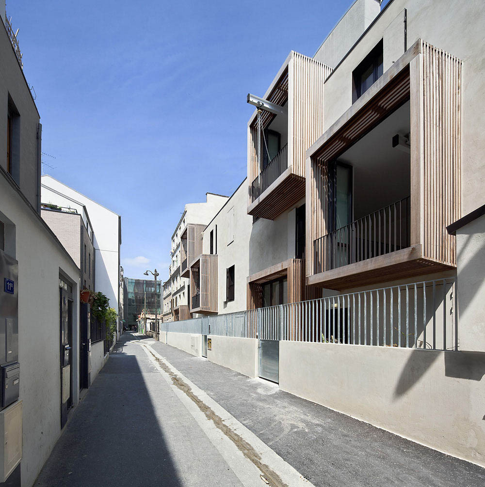 Tetris social housing and artist studios street balcony