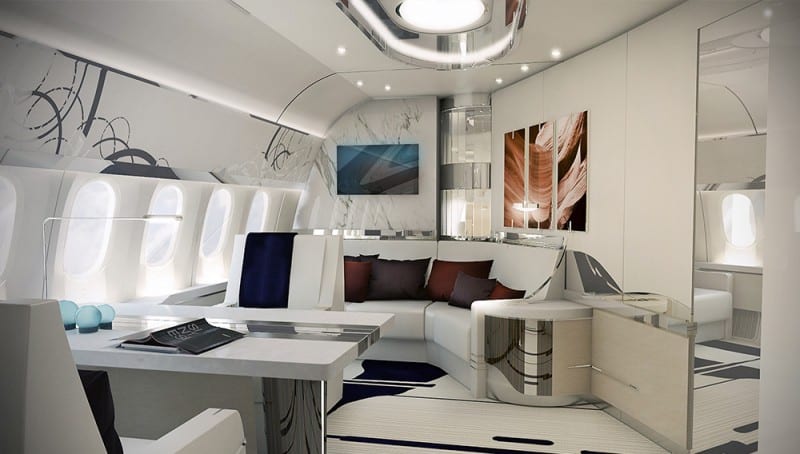 Boeing 787 Dreamliner Private Jet interior