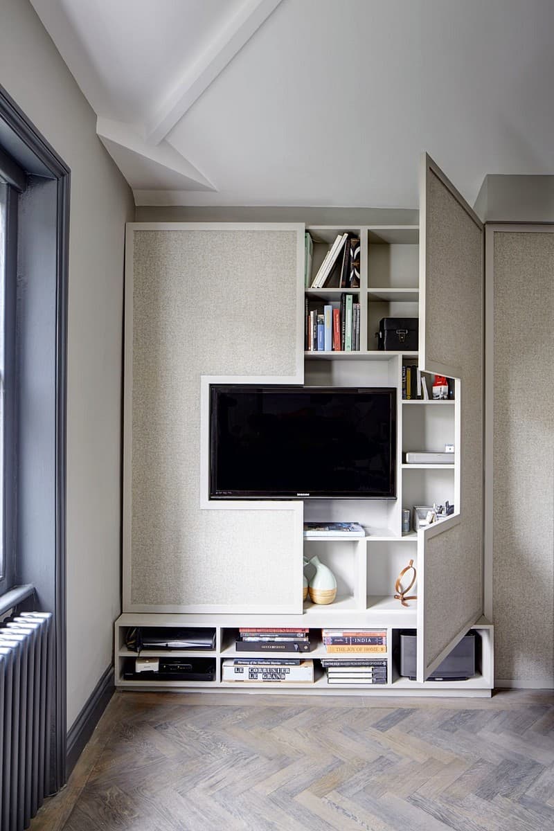 Storage friendly TV wall Elegant, Contemporary, and Creative TV Wall Design Ideas