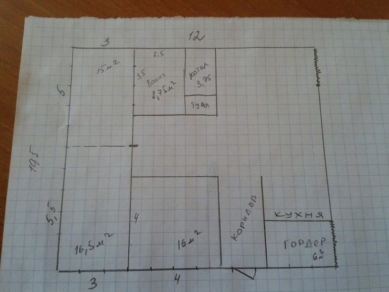 План масштаб комнаты