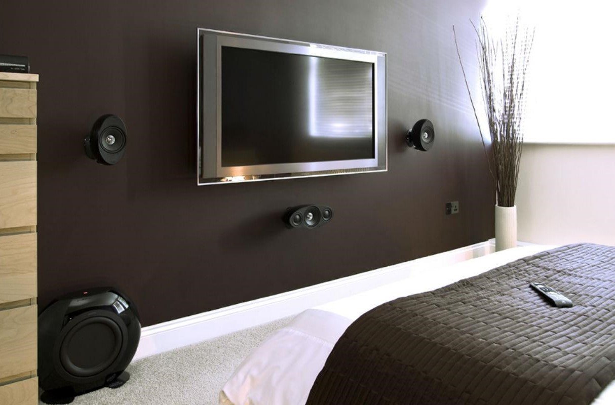 на каком уровне повесить телевизор на стену в спальне