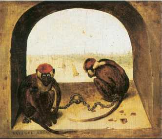 П. Брейгель Старший. «Две обезьяны». 1562 г. Государственные музеи. Берлин
