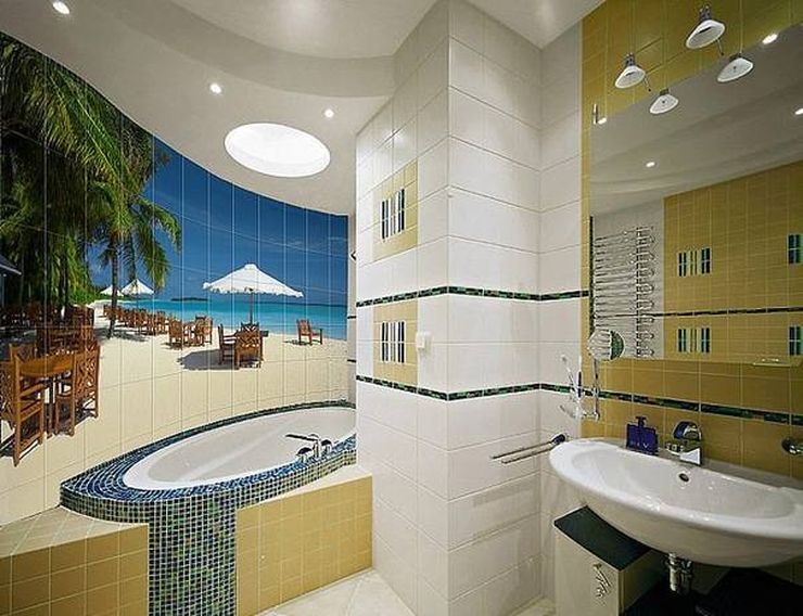 Дизайн ванной комнаты 6 кв м с фотопечатью