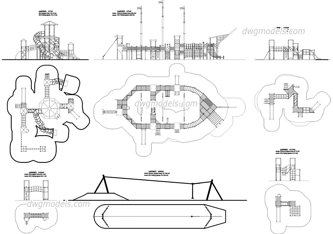 Детские площадки план dwg