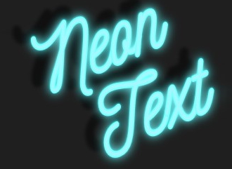 Online font in neon text style