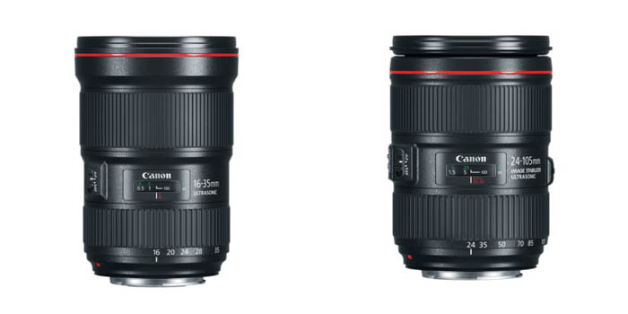 Lens selection is critical for landscape photography. Example of Canon lenses