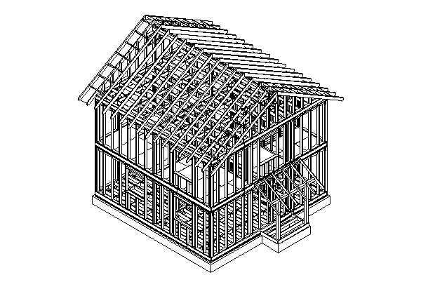 Схема каркасного дома из дерева