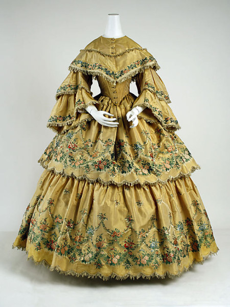 1859 Gold Tiered Dress