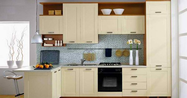 creamy-looking kitchen