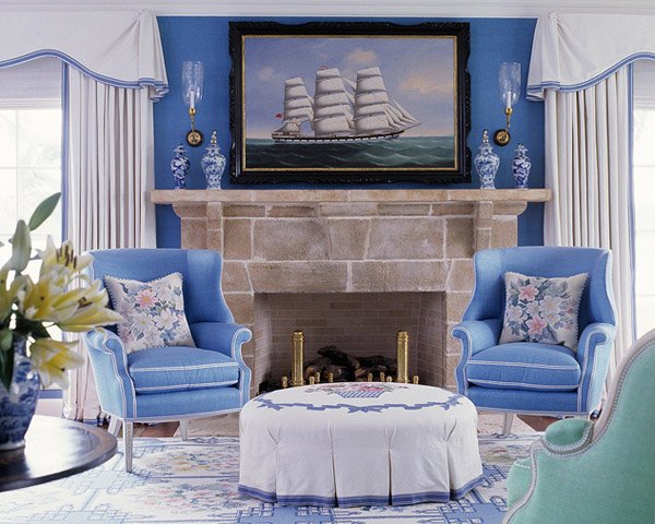 blue themed room