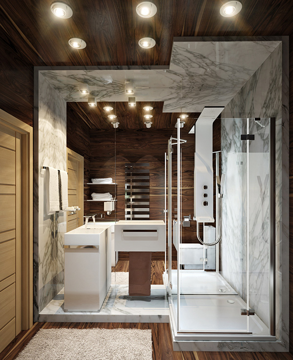 wooden bathroom design