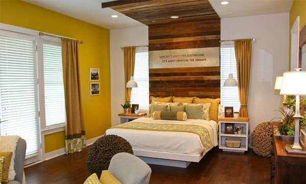 Rustic Retreat Wooden Bedroom Panel