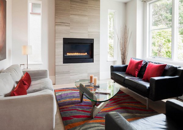 modern fireplace