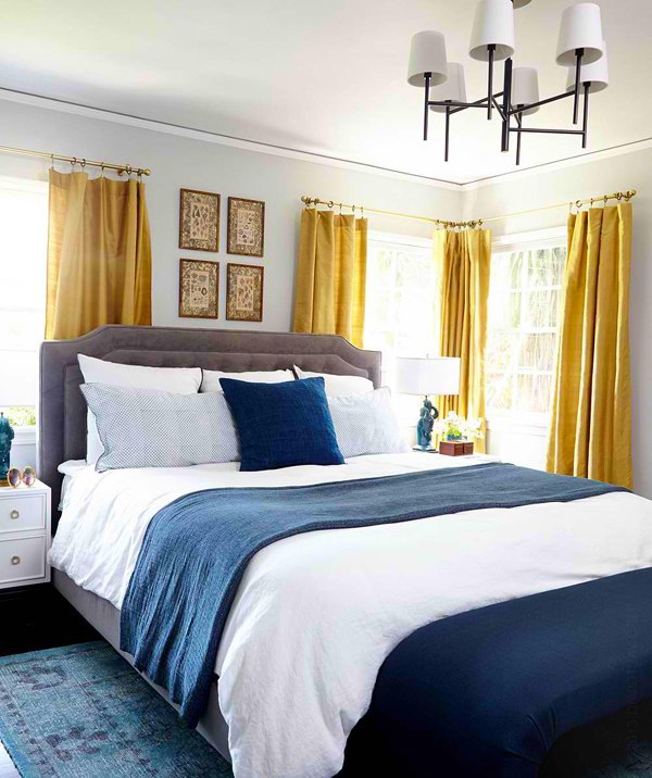 Blue and Gold Bedroom Designs