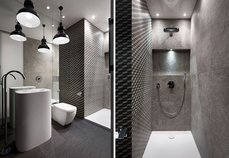Black and White Apartment shower