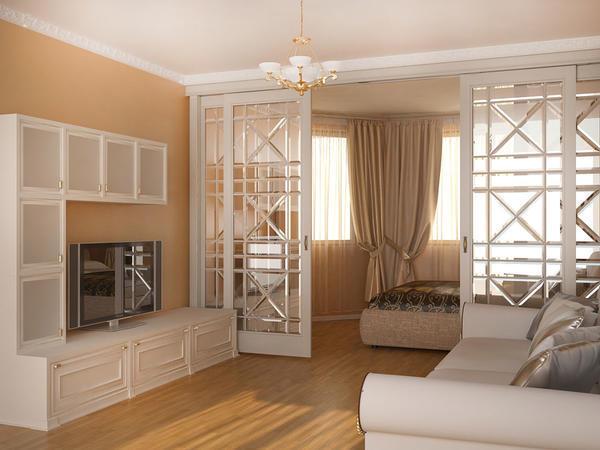 Зонирование спальни дает возможность использования комнаты для разных целей
