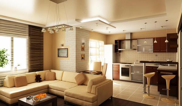 В совмещенных комнатах легче подобрать дизайн и разместить мебель