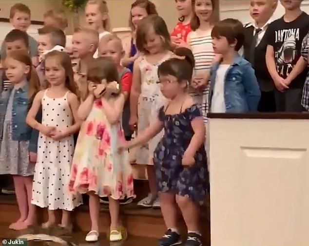 The audience can be heard chuckling at Lily