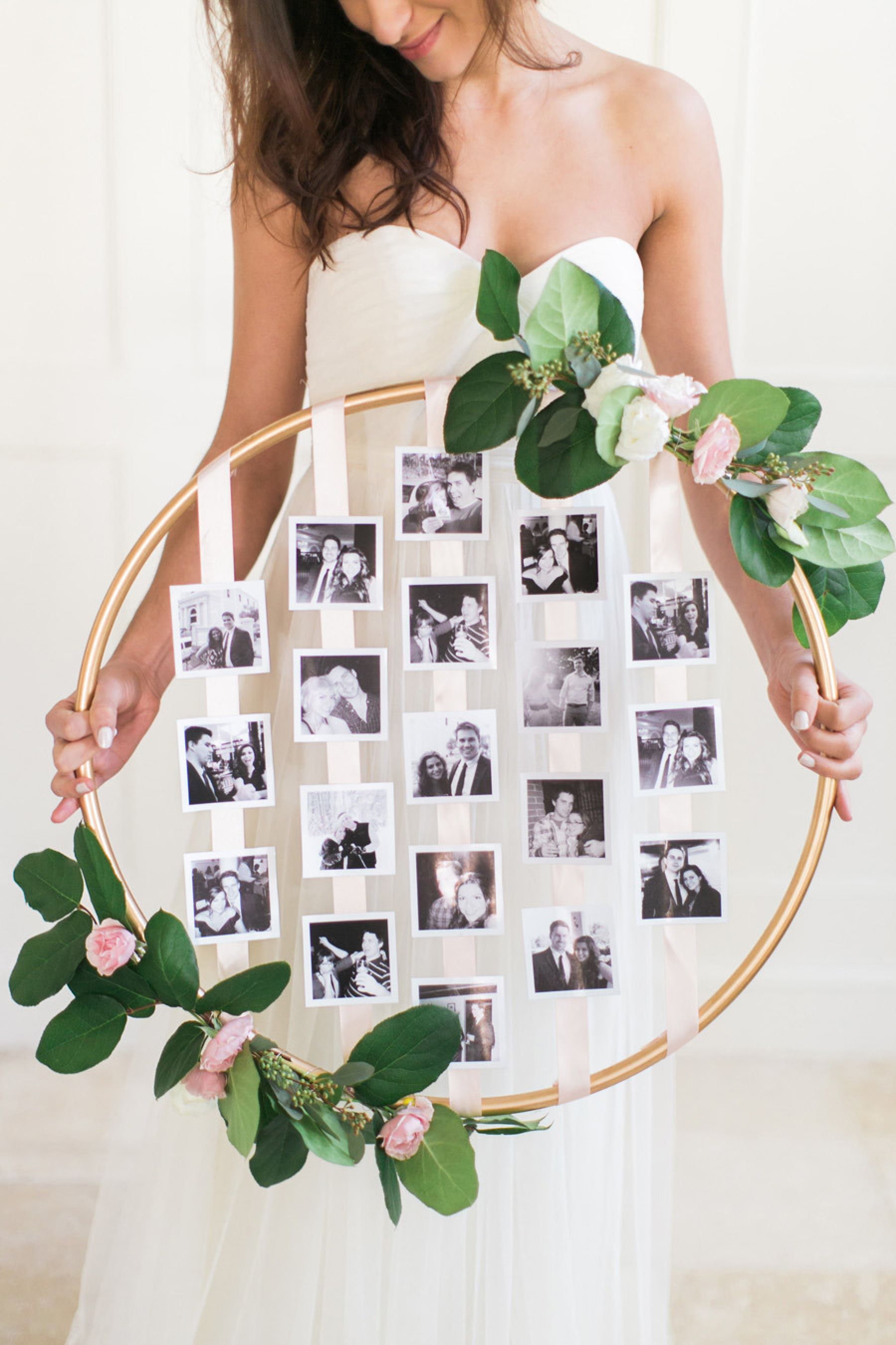 diy photo wall hula hoop