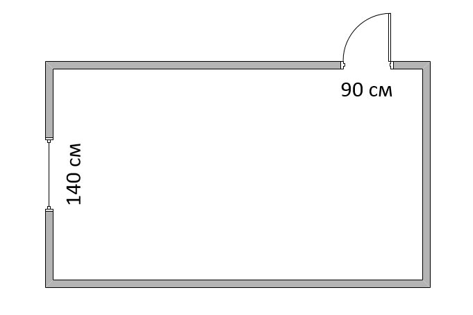 Чертеж комнаты без мебели