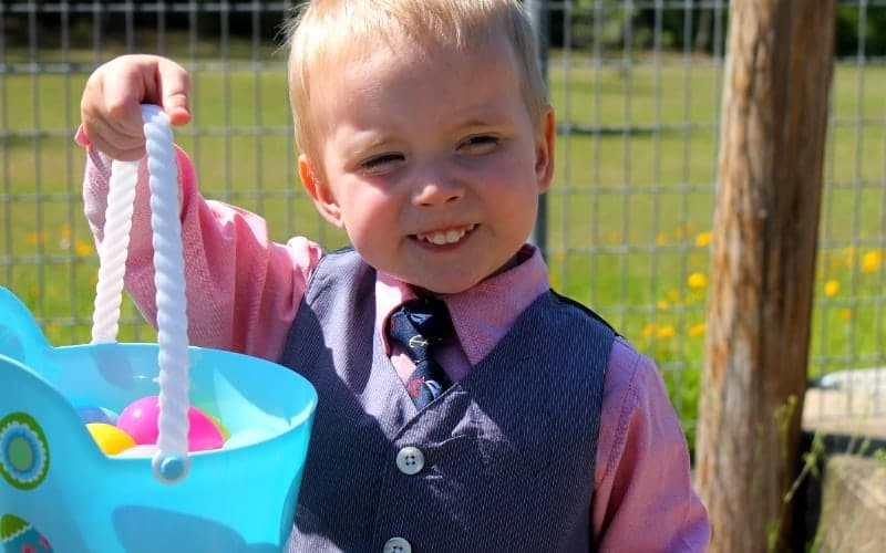 2 year old playing outside