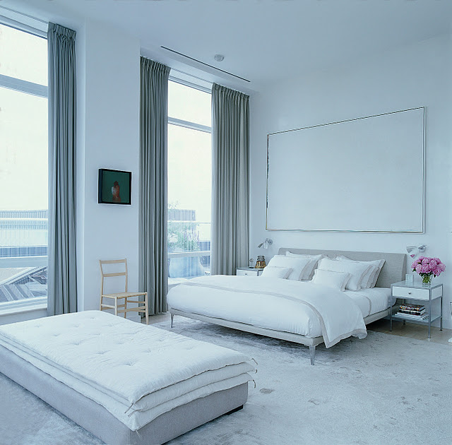 selldorf architects city loft bedroom all white modern clean simple cococozy
