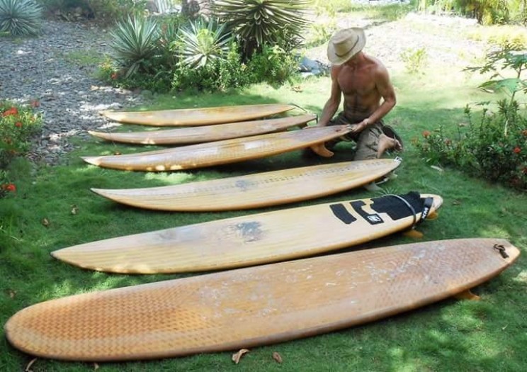 Bamboo surfboards are fast, light and flexible